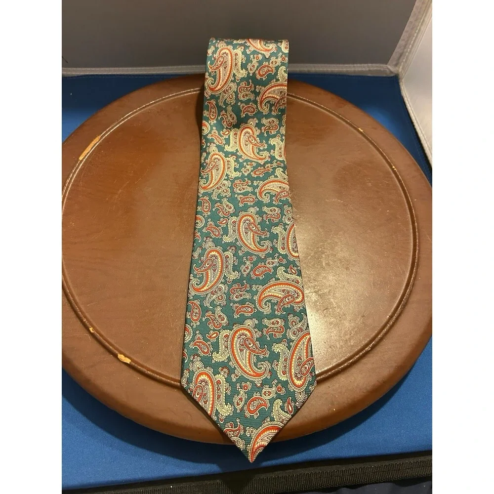 Pure Silk By Wembley Men's‎ Multicolor 100% Silk Tie Paisley Necktie